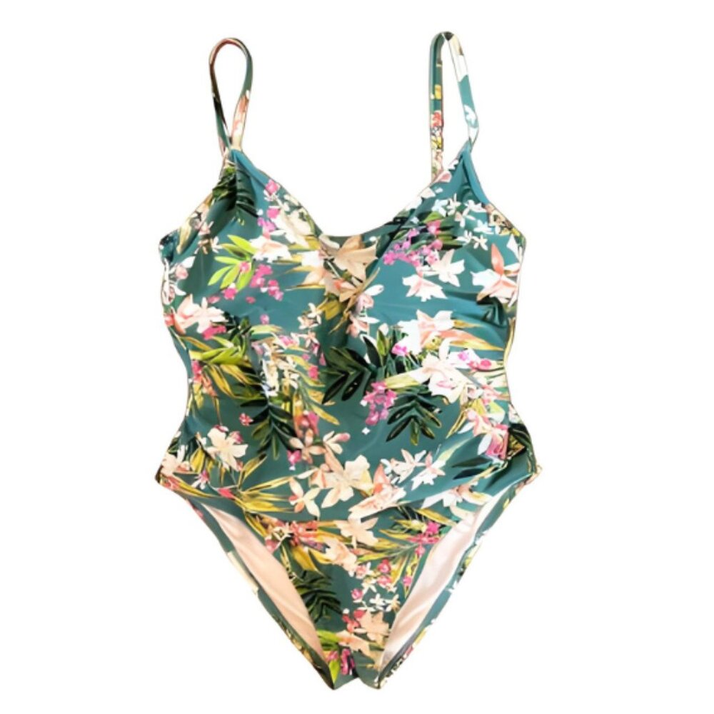 🌺 Kona Sol Floral One-Piece Swimsuit – Size Large 🌺
